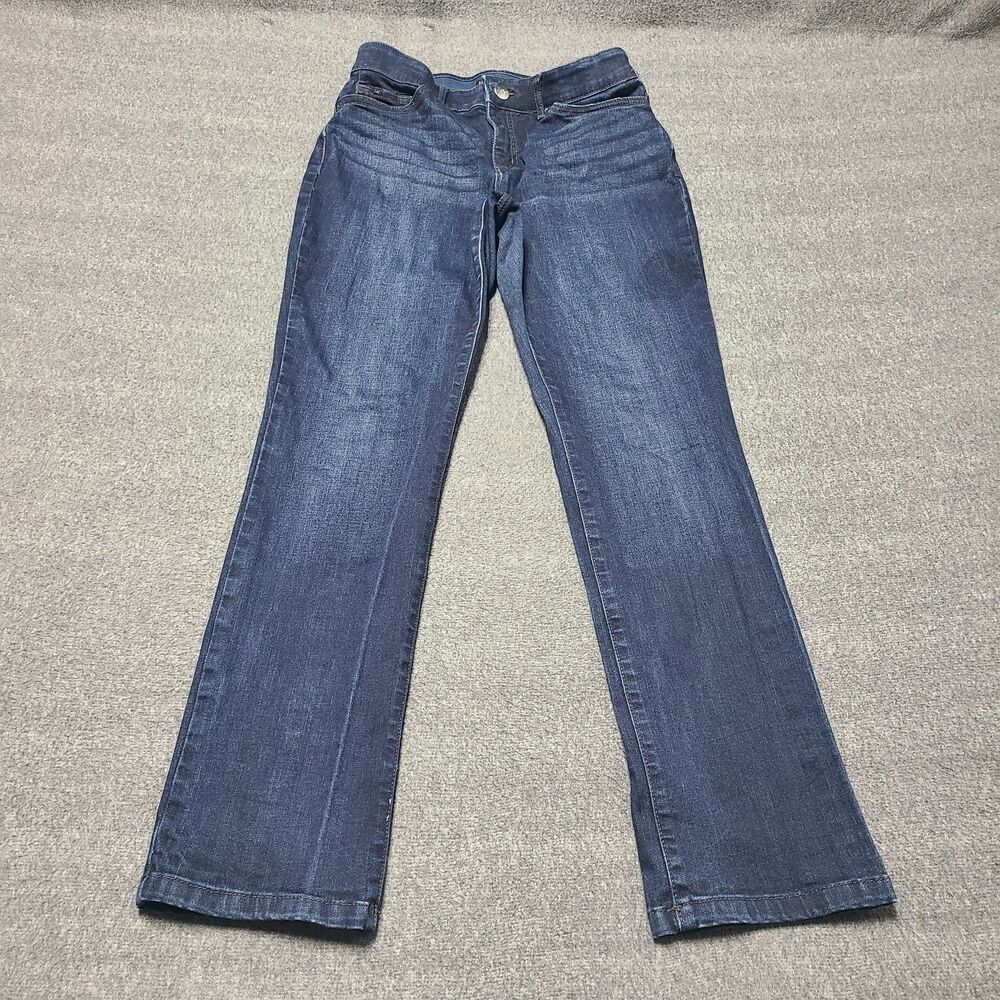 Lee Regular Fit Straight Leg Mid Rise Dark Wash Denim Jeans Women Size 8‎ Medium